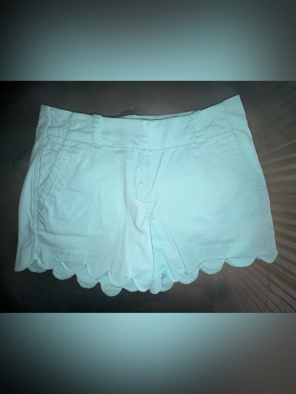 Vineyard Vines Light Aqua Scallop Hem Shorts